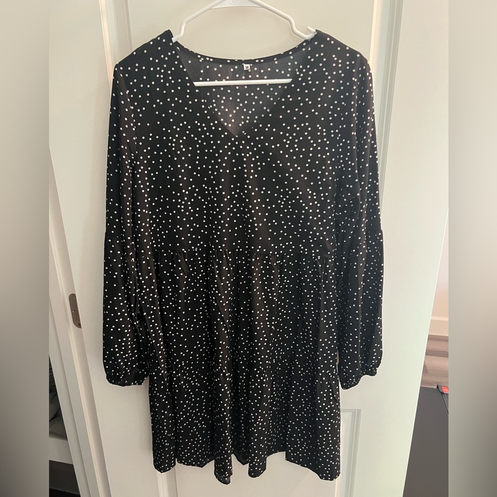 Black and white polka dot dress